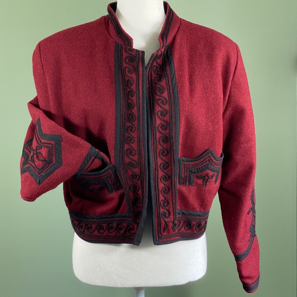 Red Wool Jacket  Size Medium